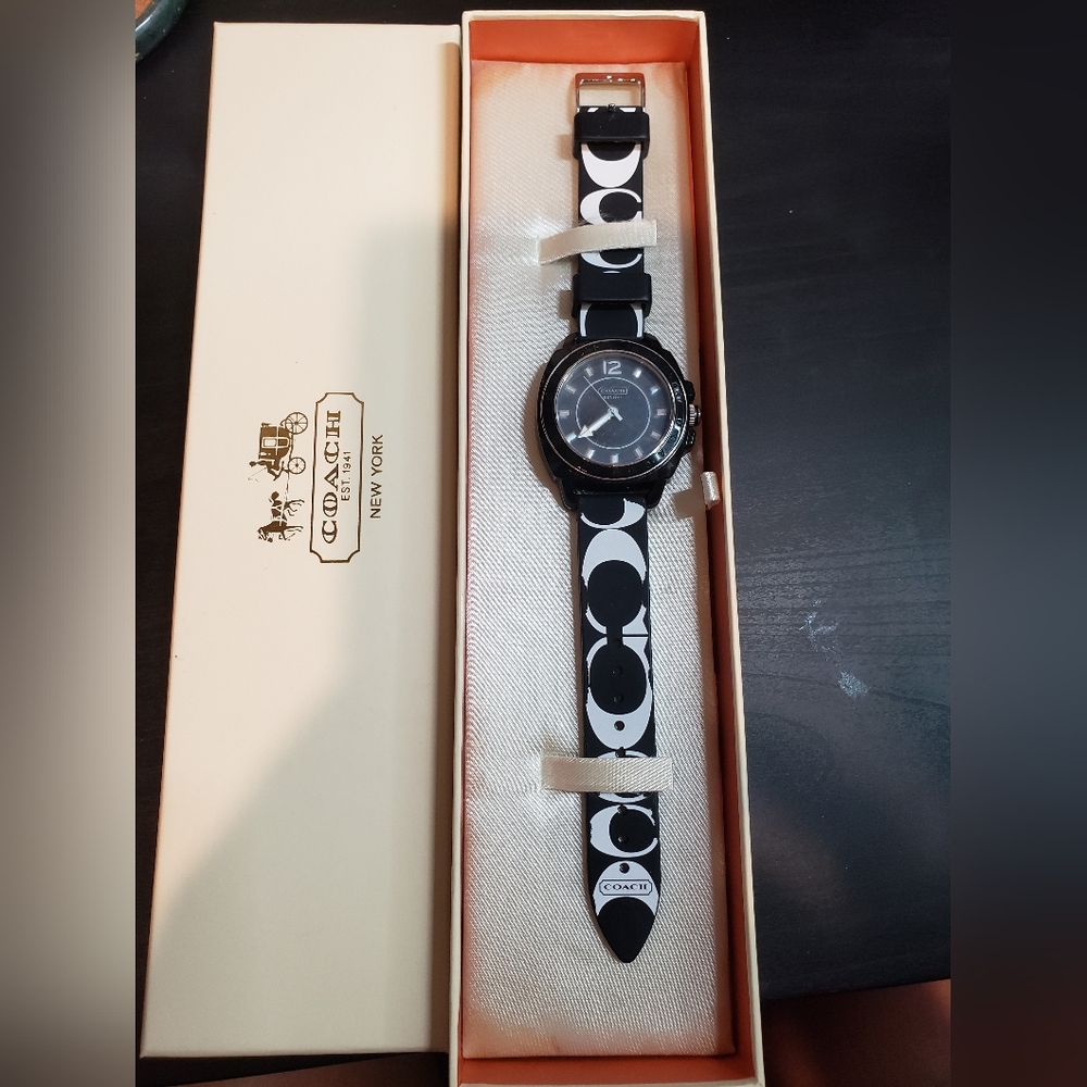 Coach Black Signature Strap Watch Women’s Designer Watch New in Box